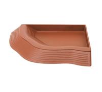 Tortoise Water Dish, Decorative Snake Water Dish with Ramp, Anti Slip Feeder Tray, Aquarium Decoration, Animal Feeding Stand for Reptiles and Amphibians, 37.2 x 29.5 x 4.7cm
