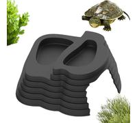 Tortoise Water Dish - Ramp-Equipped Anti-Slip Turtle Bowl With Decorative Aquarium Ornament | Multi-Use Food And Bathing Pool For Reptiles Amphibians Frogs Geckos Snakes Lizards Indoor Habitat CareEco
