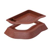 Tortoise Water Dish, Reptile Bath Bowl, Feeding Tray, Double-Layer Construction, 10.94x7.83x1.18 inches, Anti-Lifting Design, Multi-Function Container for Terrarium Use, Bathing