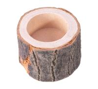 Tortoise Water Dish, Reptile Feeding Bowl, 2.36x1.57x1.57 inches Natural Wood Design Aquarium Ornament, Amphibian Habitat Accessory for Turtle, Bearded Dragon, Lizard
