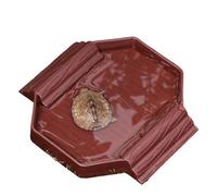 Tortoise Water Dish, Small Reptile Bath Tub, 14.9x14.5x2cm5.87x5.71x0.79 inches 2-in-1 Feeding and Soaking Bowl, Stain-Resistant Easy-Clean, for Gecko Snake Turtle Terrarium Tank