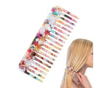 Tortoise Wide Tooth Comb | Antistatic Marbled Wide Tooth Detangling Combs,Portable And Practical Handmade Saw-Cut Polished Wiide Teeth Comb For Thick Curly Wavy Hair