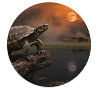 Tortue à Coquille Douce Perching sur Bois pourri 1000 Pièces Jigsaw Puzzles Animaux Puzzle Circulaire pour Enfants Cadeaux Jeu D'Intelligence De l'art De La DécoRat ION Moderne 1000pcs (67.5X