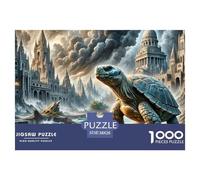Tortue à Coquille Douce Perching sur Bois pourri 1000 Pièces Puzzle Animaux, Défi Jouets, Cadeau d'anniversaire, Jeux Éducatif, Qualité Premium 38x26cm/1000pcs