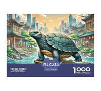 Tortue à Coquille Douce Perching sur Bois pourri 1000 Pièces Puzzle Animaux, Parfait pour Les Amateurs De Puzzles, Cadeau, Stimulant, Jeux Éducatif, Qualité Premium 70x50cm/1000pcs