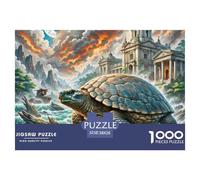 Tortue à Coquille Douce Perching sur Bois pourri 1000 Pièces Puzzle Animaux, Parfait pour Les Amateurs De Puzzles, Cadeau, Stimulant, Jeux Éducatif, Qualité Premium 38x26cm/100
