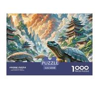 Tortue à Coquille Douce Perching sur Bois pourri 1000 Pièces Puzzle Animaux, Parfait pour Les Amateurs De Puzzles, Cadeau, Stimulant,Qualité Premium 52x38cm/1000