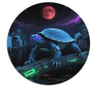 Tortue à Coquille Douce Perching sur Bois pourri 1000 Pièces Puzzle Animaux Rond pour Enfants Encastrement Parfait Jeu D'Intelligence De l'art De La DécoRat ION Moderne 1000pcs (67.5x67.5cm)