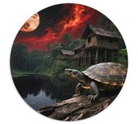 Tortue à Coquille Douce Perching sur Bois pourri 1000 Pièces Puzzles Classiques Animaux Puzzle Circulaire pour Enfants Cadeaux Jeu D'Intelligence De l'art De La DécoRat ION Moderne 1000pcs (6