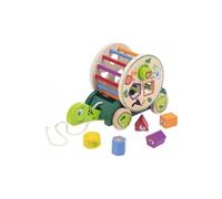 WDK Partner – Jouet – Tortue à tirer Tamtam – Bois multicolore 8 pièces – À partir de 18 mois
