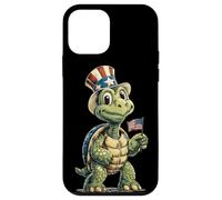Tortue Amusante du 4 Juillet avec Chapeau Haut de Forme US Coque pour iPhone 12 Mini