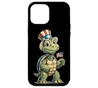 Tortue Amusante du 4 Juillet avec Chapeau Haut de Forme US Coque pour iPhone 12 Pro Max