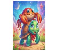 Tortue Animale Puzzles Adulte 1000 Pieces Cadeau Famille Puzzle Classique 3D EnfantsJouet en Bois Cadeau Unique 78×53cm