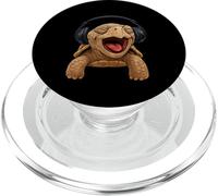 Tortue avec écouteurs chantant pour amoureux des reptiles PopSockets PopGrip pour MagSafe