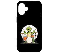 Tortue batteuse - Dessin Musical Amusant Coque pour iPhone 16
