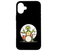 Tortue batteuse - Dessin Musical Amusant Coque pour iPhone 16 Plus