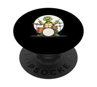 Tortue batteuse - Dessin Musical Amusant PopSockets PopGrip Adhésif