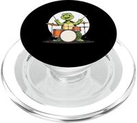 Tortue batteuse - Dessin Musical Amusant PopSockets PopGrip pour MagSafe