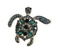Tortue Broche Personnalité Vêtements Accessoires Corsage Broche Robe Soie Écharpe Boucle Pin Sac Vêtements Chapeau Tendance Décorative (Green, One Size)