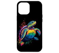Tortue Coloré Popart Arc-en-Ciel Reptile Douceur des Tortues Coque pour iPhone 12 Pro Max