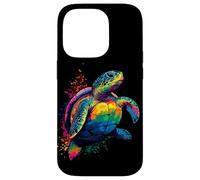 Tortue Coloré Popart Arc-en-Ciel Reptile Douceur des Tortues Coque pour iPhone 14 Pro