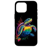 Tortue Coloré Popart Arc-en-Ciel Reptile Douceur des Tortues Coque pour iPhone 16 Pro Max