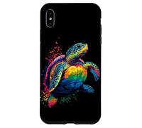 Tortue Coloré Popart Arc-en-Ciel Reptile Douceur des Tortues Coque pour iPhone XS Max