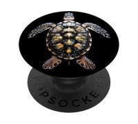 Tortue D'art de Tortue Reptile J'aime les Tortues Douces PopSockets PopGrip Adhésif