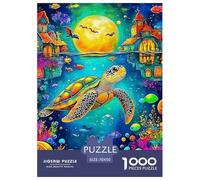 Tortue de mer 1000 Pièces Animaux Mignons Puzzle en Papier Matériaux Recyclés Décoration Moderne Adultes Et Adolescents Dès 14 Ans 70x50cm/1000pcs