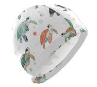 Tortue de mer amusante blanche grande natation pour adultes unisexe cheveux courts natation imperméable pour femmes protection des cheveux et réduction de la traînée gorro para nadar mujer