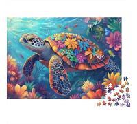 Tortue de mer colorée Puzzles 1000 Pièces Cadeau Unique Animaux Jeu Éducatif Défi Jouet À De Qualité Supérieure Peinture Art pour Adultes Et Enfants 70x50cm/1000pcs