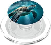 Tortue de mer Design Tortues de Plage PC PopSockets PopGrip pour MagSafe