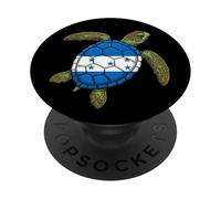 Tortue de mer Drapeau Honduras Coquillage PopSockets PopGrip Adhésif