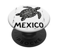 Tortue de mer du Mexique Aztèque | Tribal Maya - Timbre rétro PopSockets PopGrip Adhésif
