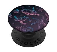 Tortue de mer, étoile de mer, Animaux Marins, océan PopSockets PopGrip Adhésif