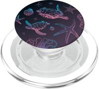 Tortue de mer, étoile de mer, Animaux Marins, océan PopSockets PopGrip pour MagSafe