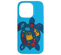 Tortue de mer fabriquée en Plastique océan, Design respectueux de l'environnement Coque pour iPhone 14 Pro