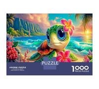 Tortue de mer Fantasy Puzzle 1000 Pièces - Papier Recyclé & Puzzle Entraînement Cérébral océan Floraison de la Faune - Cadeau pour Puzzle-Lovers 38x26cm/1000pcs pour Teenagers