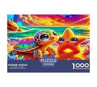 Tortue de mer Jigsaw Puzzle 1000 Pièce Adapter Les Adultes Ou Les Familles Ensemble Jeu De Puzzle Cadeaux pour Adultes 100% Carton Recyclé Décoration De Maison 38x26cm/1000pcs