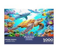 Tortue de mer Jigsaw Puzzles 1000 Pièces pour Les Adultes Animaux Marins Puzzles Difficiles Cadeaux pour Adultes 100% Carton Recyclé Décoration De Maison 38x26cm/1000pcs