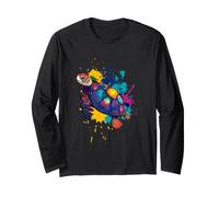 Tortue de mer Mandala coloré océan Faune Sauvage Art Abstrait Manche Longue