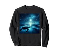 Tortue de mer nageant sous la pleine lune Sweatshirt