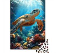 Tortue de mer Puzzle 1000 Pièces Complet récif corallien pour Famille Relaxation Mentale Amusement par Temps De Pluie Qualité Premium 38x26cm/1000pcs