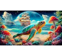 Tortue de mer Puzzle de 1000 pièces pour la Famille Jeux de Puzzles stimulants Carton 100% recyclé 38x26cm/1000pcs