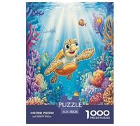 Tortue de mer Puzzles 1000 Pieces Cadeau Unique Jeu Éduchatif Défi Jouet À De Qualité Supérieure Peinture Art pour Adultes Et Enfants À Partir De 12 Ans 38x26cm/1000pcs