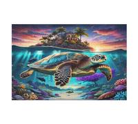 Tortue de mer Puzzles Adulte 1000 Pieces Cadeau Famille Puzzle Classique 3D EnfFourmisJouet en Bois Cadeau Unique (75×50cm)