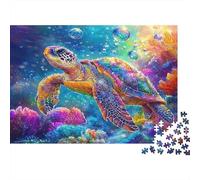 Tortue de Mer Récif de Corail Coloré Puzzle 1000 Pièces Papier pour Adultes Décoration Détente Cadeau 70x50cm/1000pcs