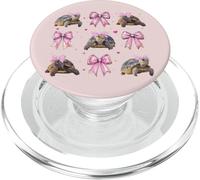 Tortue de mer, Tortue de mer, Fille, Coquette, nœud Rose, Maman PopSockets PopGrip pour MagSafe