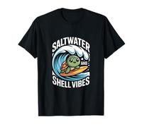 Tortue de Surf en Eau salée et Coquillage T-Shirt