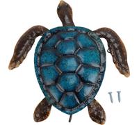 Tortue Décoration murale vivante réaliste statue d'animal marin en métal inoxydable -Décoration pour fête terrasse Home Aquarium bleu grand